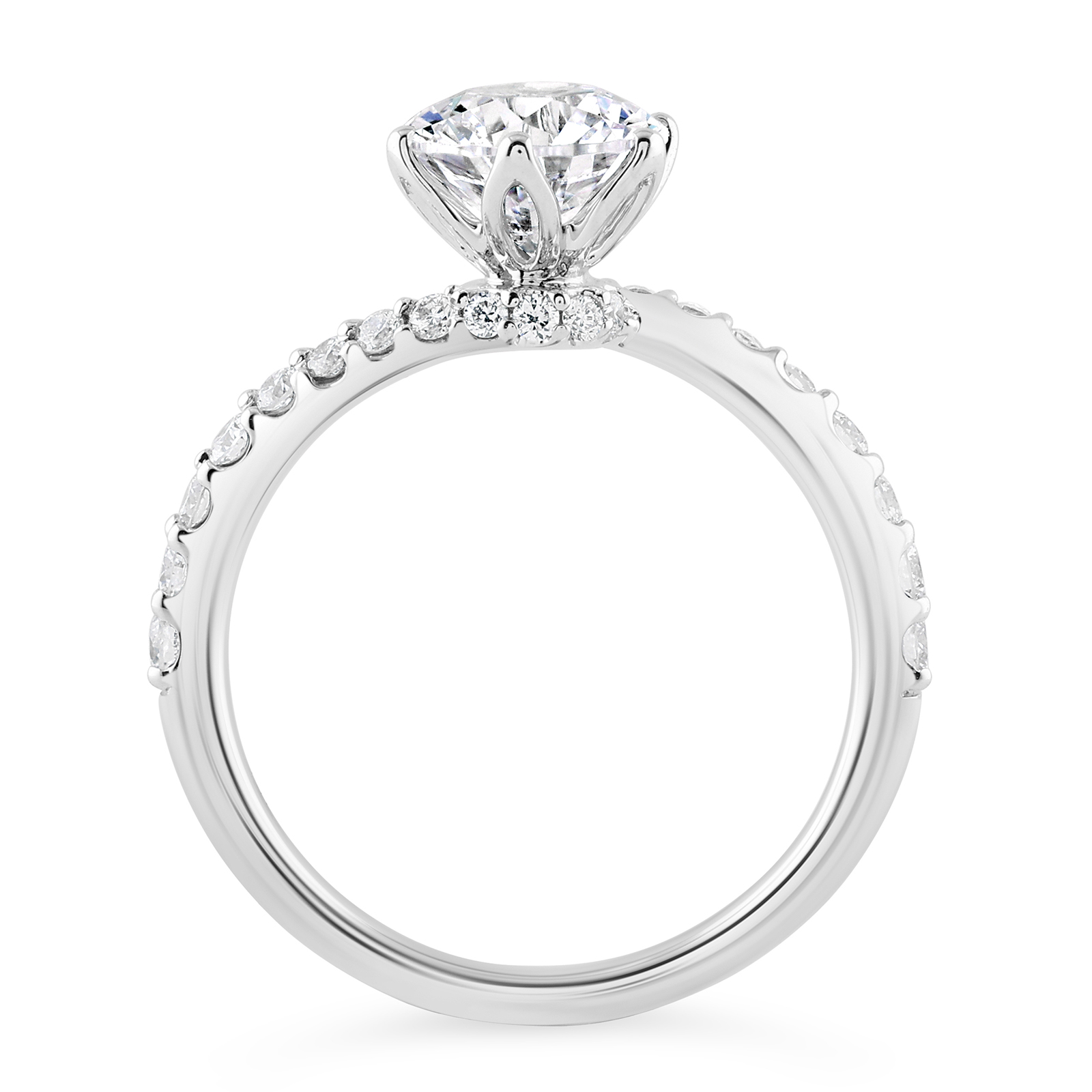 14K Round Diamond Bypass Engagement Ring – American Ring Source