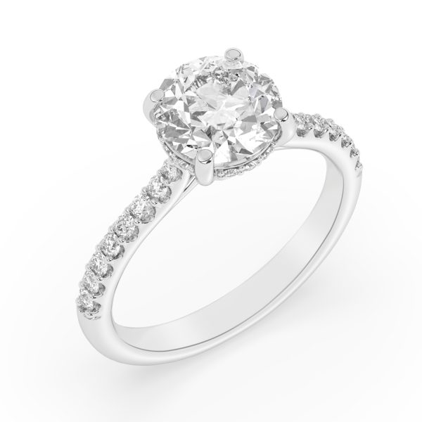 14K Hidden Halo Round Diamond Engagement Ring - Image 5