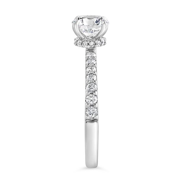 14K Hidden Collar Round Diamond Engagement Ring - Image 3