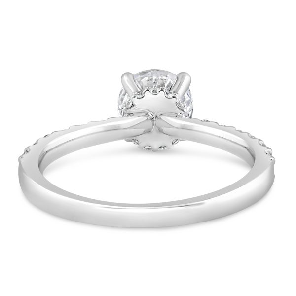 14K Hidden Collar Round Diamond Engagement Ring - Image 4