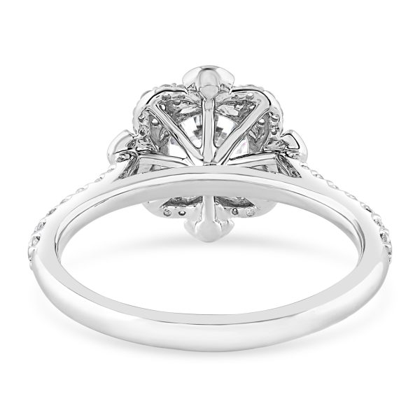 14K Round Diamond Antiqued Halo Engagement Ring - Image 4