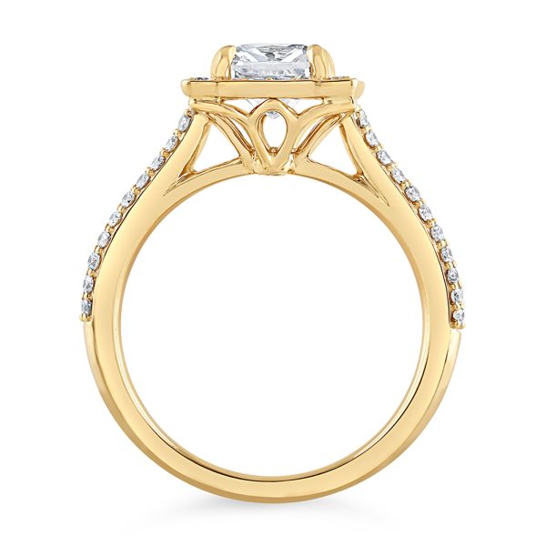 14K Cushion Diamond Halo Engagement Ring - Image 2