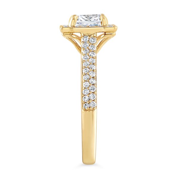 14K Cushion Diamond Halo Engagement Ring - Image 3
