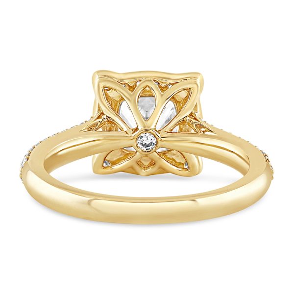 14K Cushion Diamond Halo Engagement Ring - Image 4
